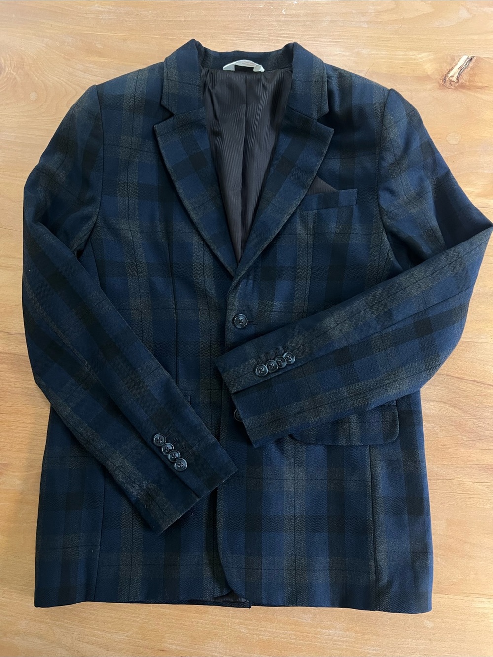 Boys Navy & Black Plaid suit- size 14